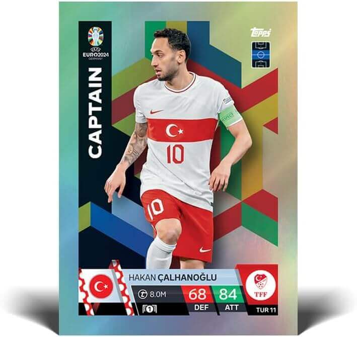 Topps Euro 2024 Official Match Attax Color: Booster Tin Raw Talent Trading Card Collection Earthlets