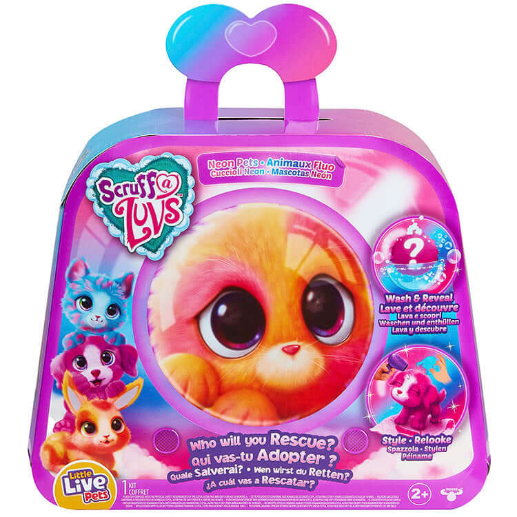 "Little Live Scruff-A-Luvs S11 Neon Pets Single Pack with mystery rescue pet in colorful packaging"