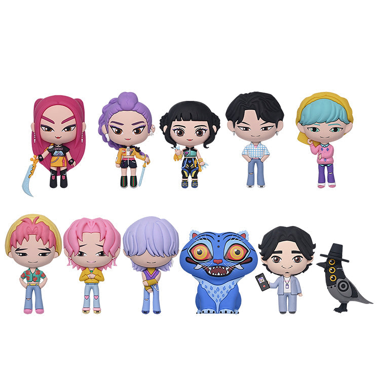 K-Pop Demon Hunter Series 1 3D Keychains featuring various stylish characters from the popular series.