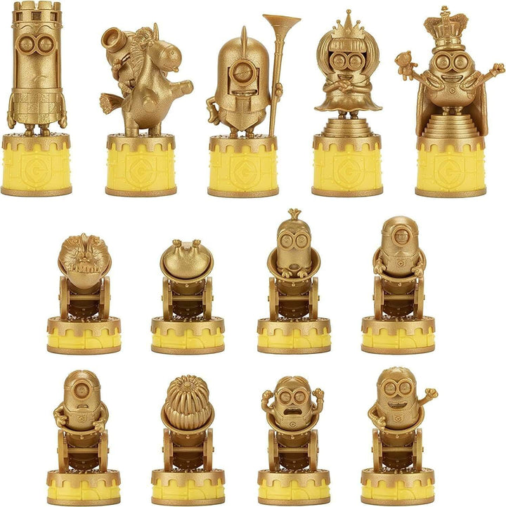 Minions Medieval Mayhem Chess Set Despicable Me collectible chess pieces featuring Minions characters.