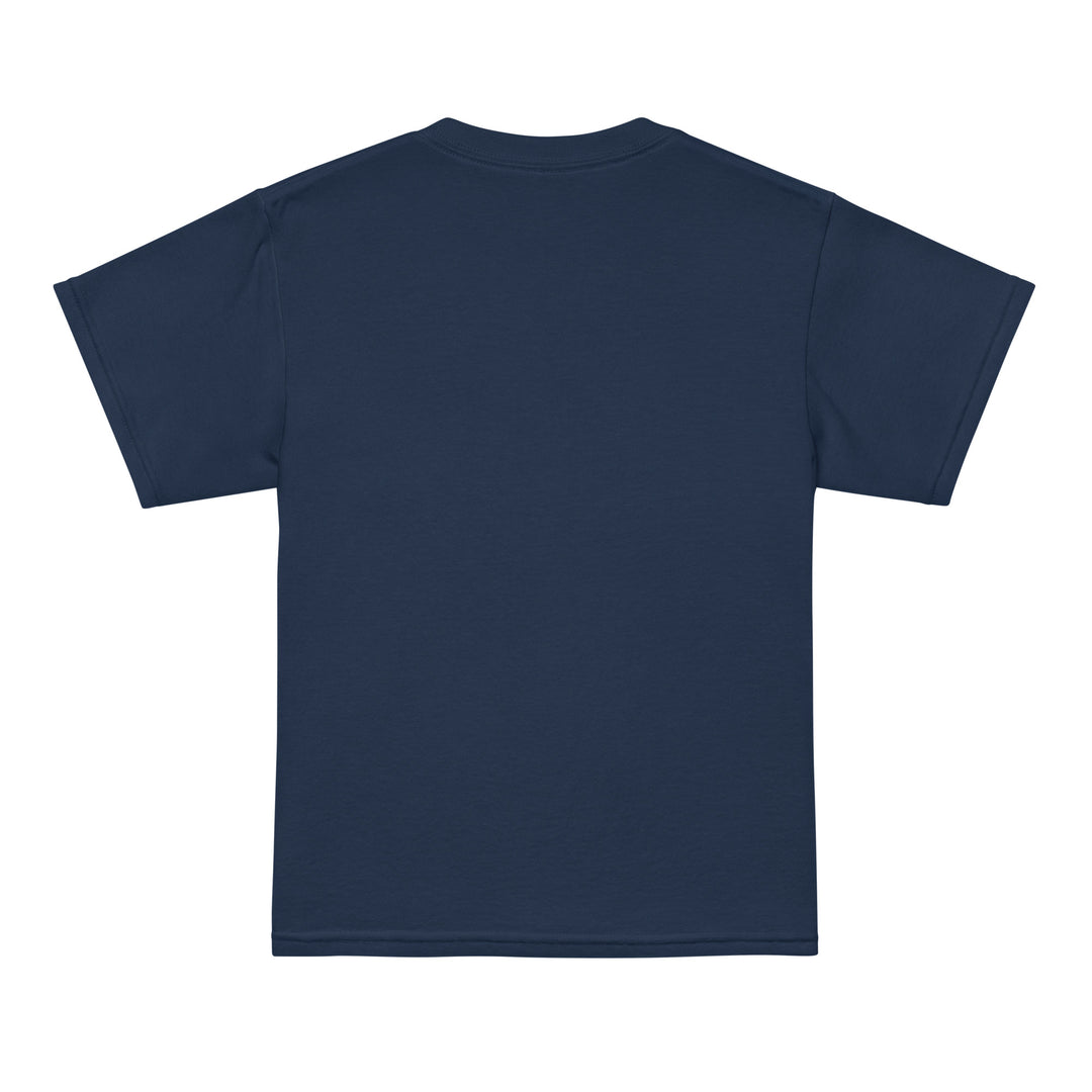 Back view of the Oddy Pro Youth t-shirt in navy, perfect for active kids, moisture-wicking fabric and modern fit.