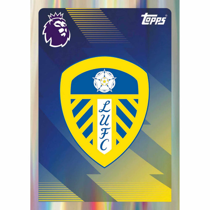 Premier League 2026 Stickers Starter Pack featuring Leeds United LUFC logo sticker by Topps.