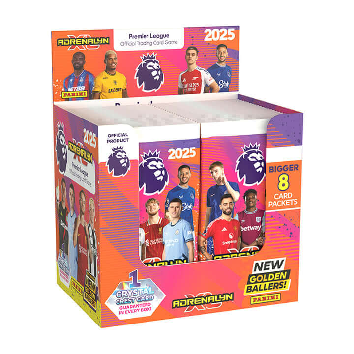 Premier League 2024/25 Adrenalyn XL Panini Official Trading Card Game Box with 8 Card Packets and Crystal Cards
