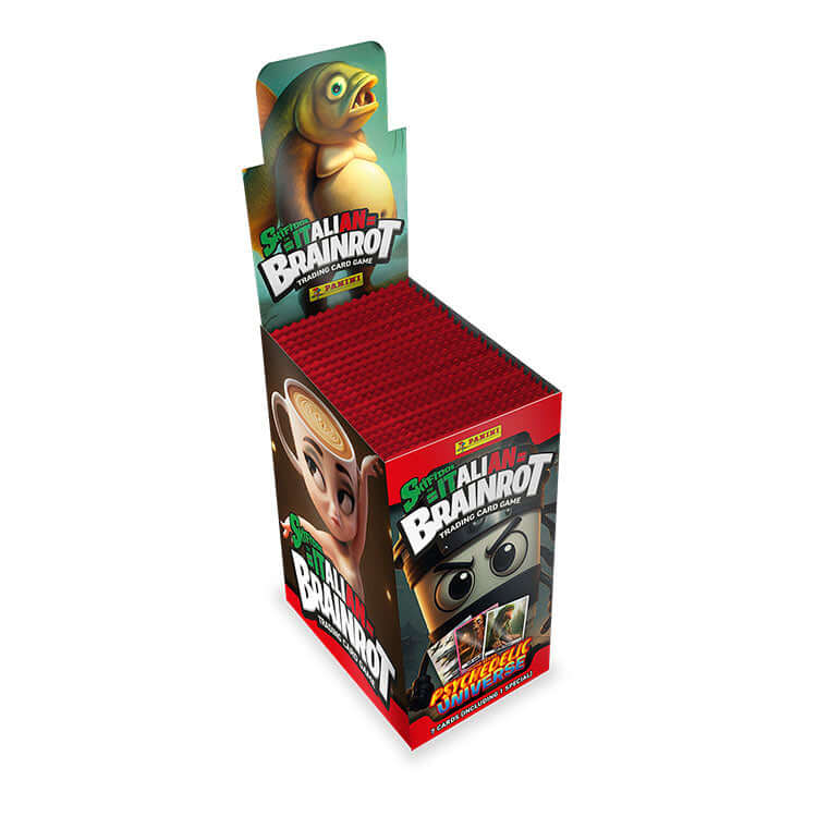 Skifidol Italian Brainrot Trading Card collection box featuring fun designs and vibrant packaging.