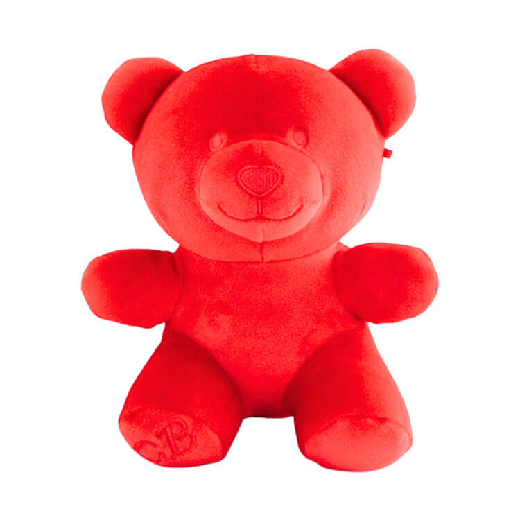 Soft, red Squishy Candy Bears 10" Plush toy, perfect for hugging and cuddling, inspired by gummy treats.