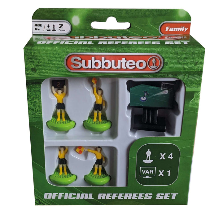 Subbuteo Referee Virtual Assistant Referee VAR Set in box with referee figures and VAR board