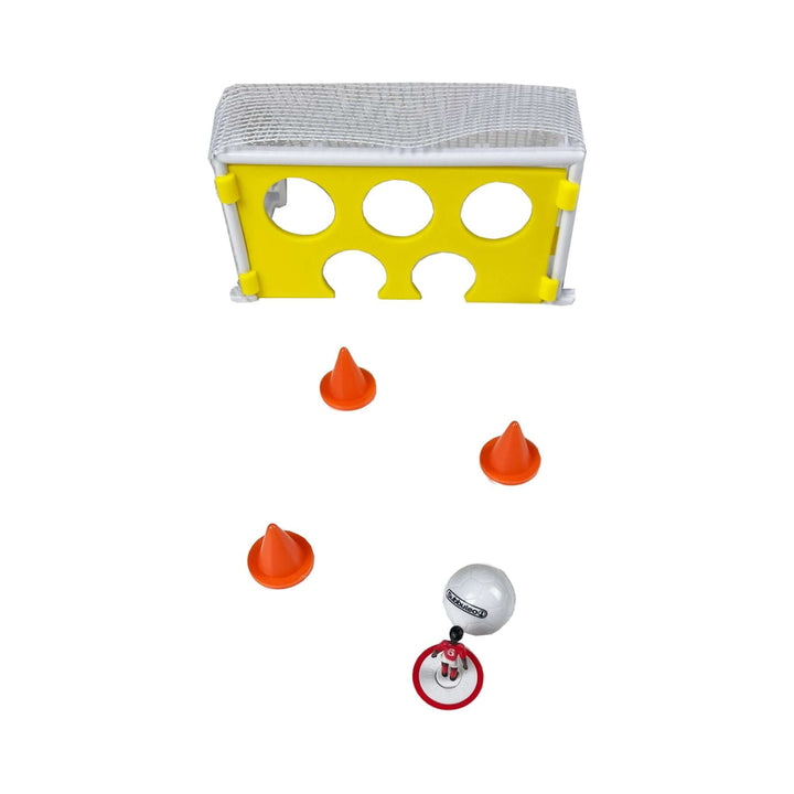 Subbuteo Training Set featuring goal target, orange cones, and player figure for skill refinement.
