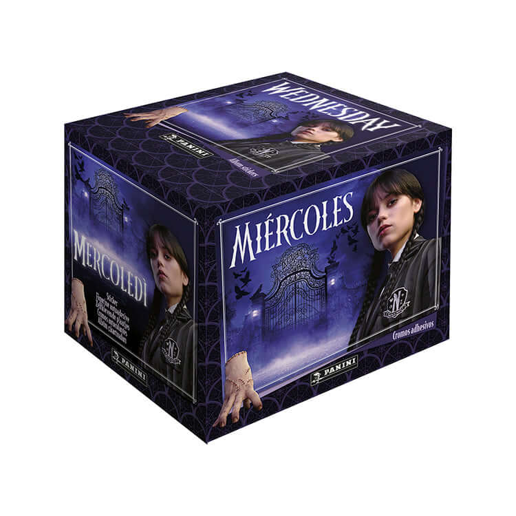 Wednesday 2 Here We Woe Again Sticker Collection box featuring Wednesday at Nevermore Academy.