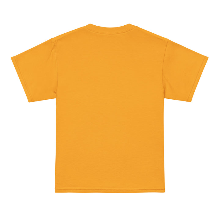 Back view of the XP Grinder Youth t-shirt in vibrant yellow, made for comfort and active wear.
