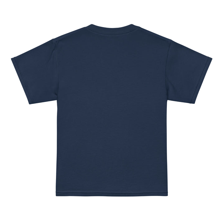 Back view of XP Grinder Youth t-shirt in navy color, showcasing its modern fit and high-performance fabric.