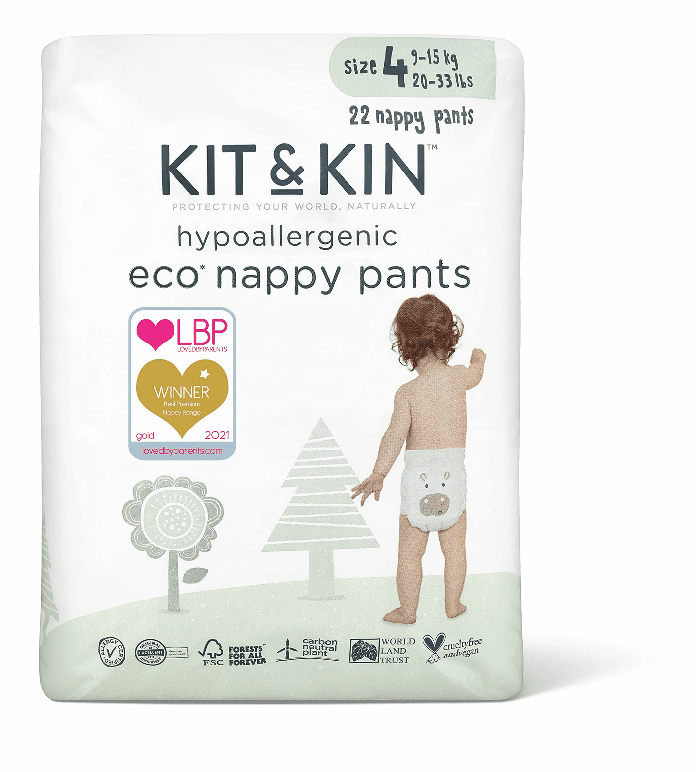 Kit and KinSize 4 Eco Disposable Nappy Pants - 22 packpotty training disposable pantsEarthlets