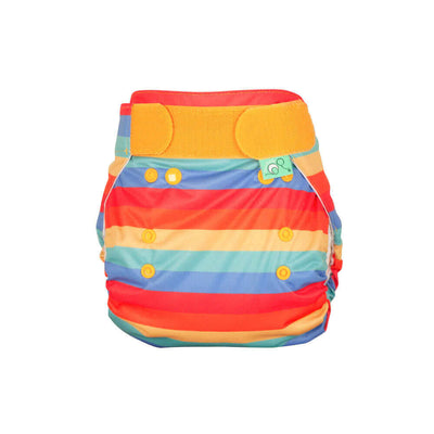 Tots Bots Bamboozle Nappy Wrap Colour: Rainbow Stripe Size: Size 2 (9-35lbs) reusable nappies Earthlets