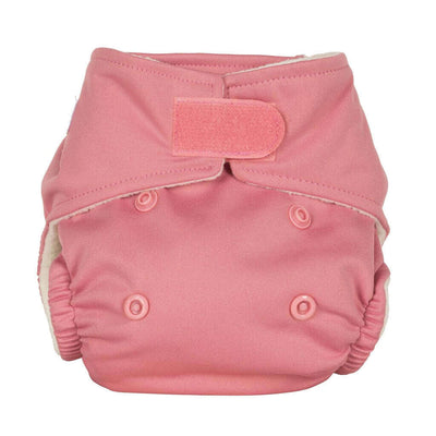 Baba + Boo Newborn Reusable Nappy - Plain Colour: Rose reusable nappies all in one nappies Earthlets