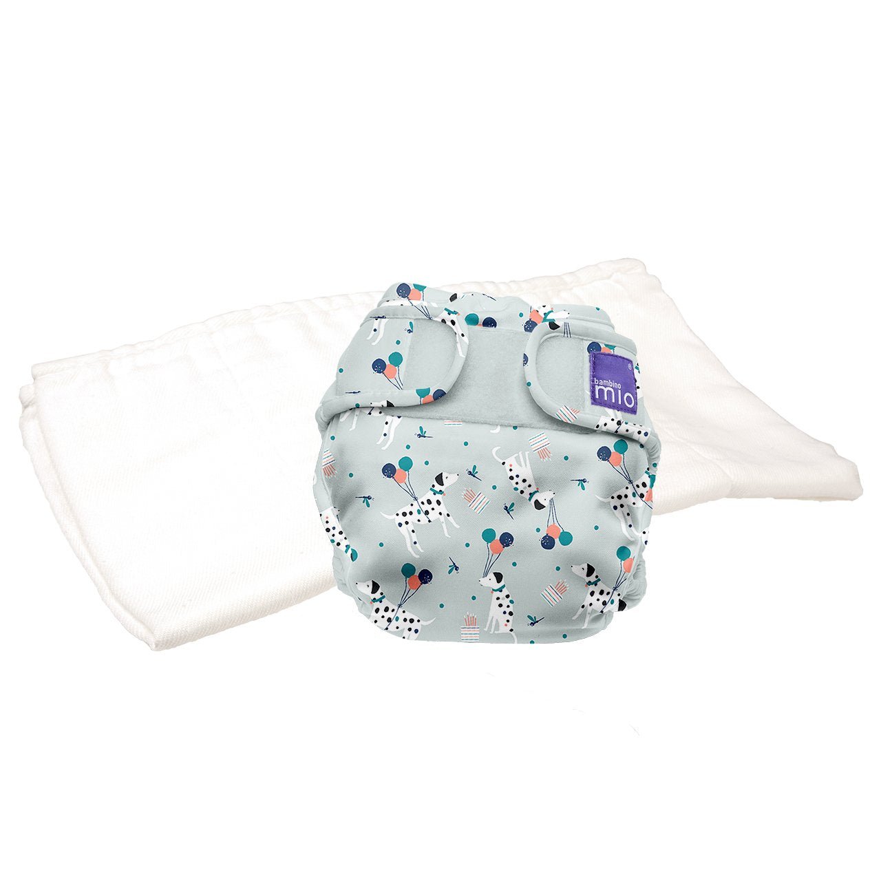 Bambino MioMioduo Two-Piece NappySize: Size 1Colour: Puppy Partyreusable nappiesEarthlets