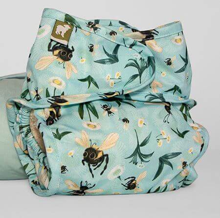Little Lamb Nappy Wrap Colour: Bumblebee Blues Size: Size 1 reusable nappies nappy covers Earthlets