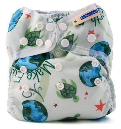Mother-ease Wizard Uno Organic Cotton - One Size Colour: Earth Day Size: OS reusable nappies Earthlets