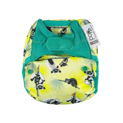 Close Parent Pop-in Bamboo Nappy Pattern - Tabs Colour: Lemur reusable nappies Earthlets