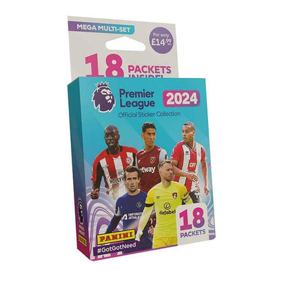 Panini Premier League 2023/24 Sticker Collection Product: Mega Multiset (18 Packs) Sticker Collection Earthlets