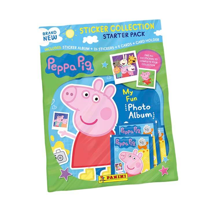 Panini Peppa Pig 2023 Sticker Collection Product: Starter Pack (26 Stickers + 5 Cards) Sticker Collection Earthlets