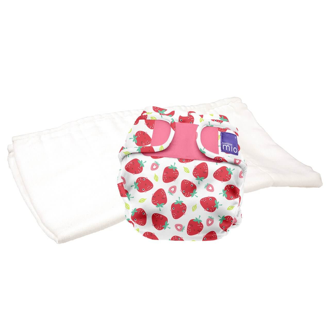 Bambino Mio Mioduo Two-Piece Nappy Size: Size 1 Colour: Strawberry Cream reusable nappies Earthlets
