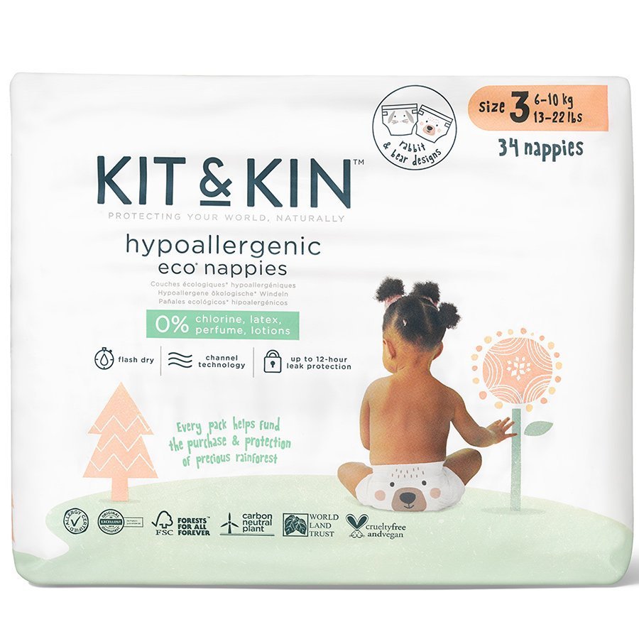 Kit and KinSize 3 Maxi Eco Disposable Nappies - 32 packMulti Pack: 1disposable nappies size 3Earthlets