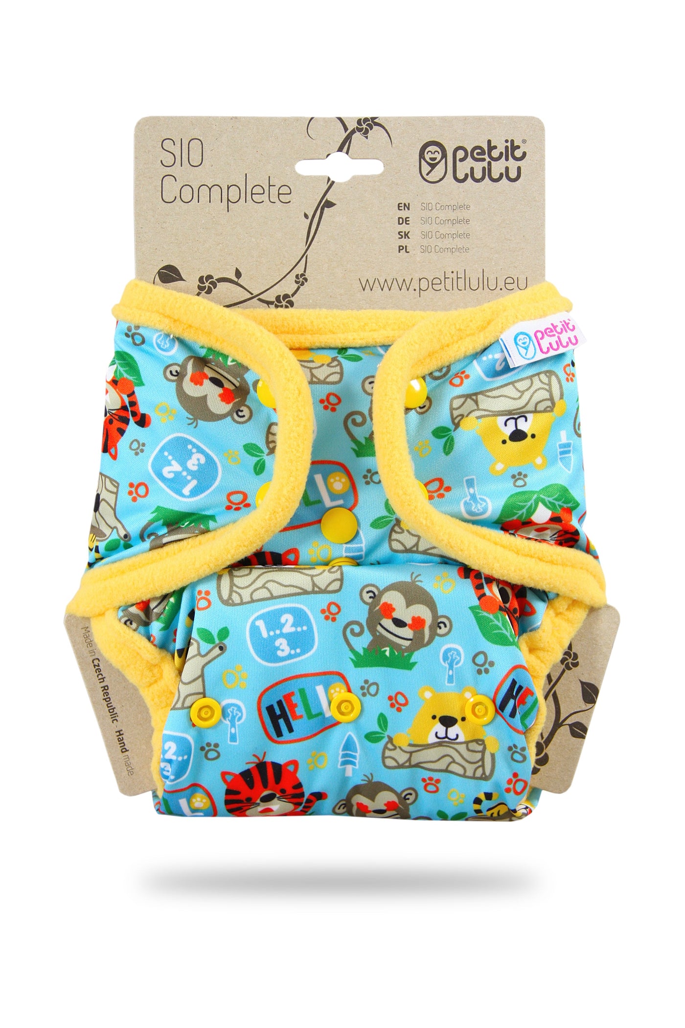 Petit LuluSnap In One (SIO) Complete Nappy - One SizeColour: School JungleSize: One Sizereusable nappiesEarthlets