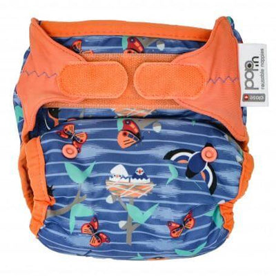 Close Parent Pop-in Bamboo Nappy Pattern - Tabs Colour: Twilight Garden reusable nappies Earthlets