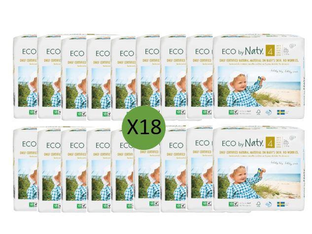 NatySize 4 Nappies - 26 packMulti Pack: 18disposable nappies size 4Earthlets
