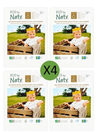 NatySize 6 Nappies - 17 packMulti Pack: 4disposable nappies size 6Earthlets