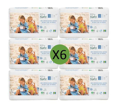 NatySize 3 Nappies Eco Pack - 50 packMulti Pack: 6disposable nappies size 3Earthlets
