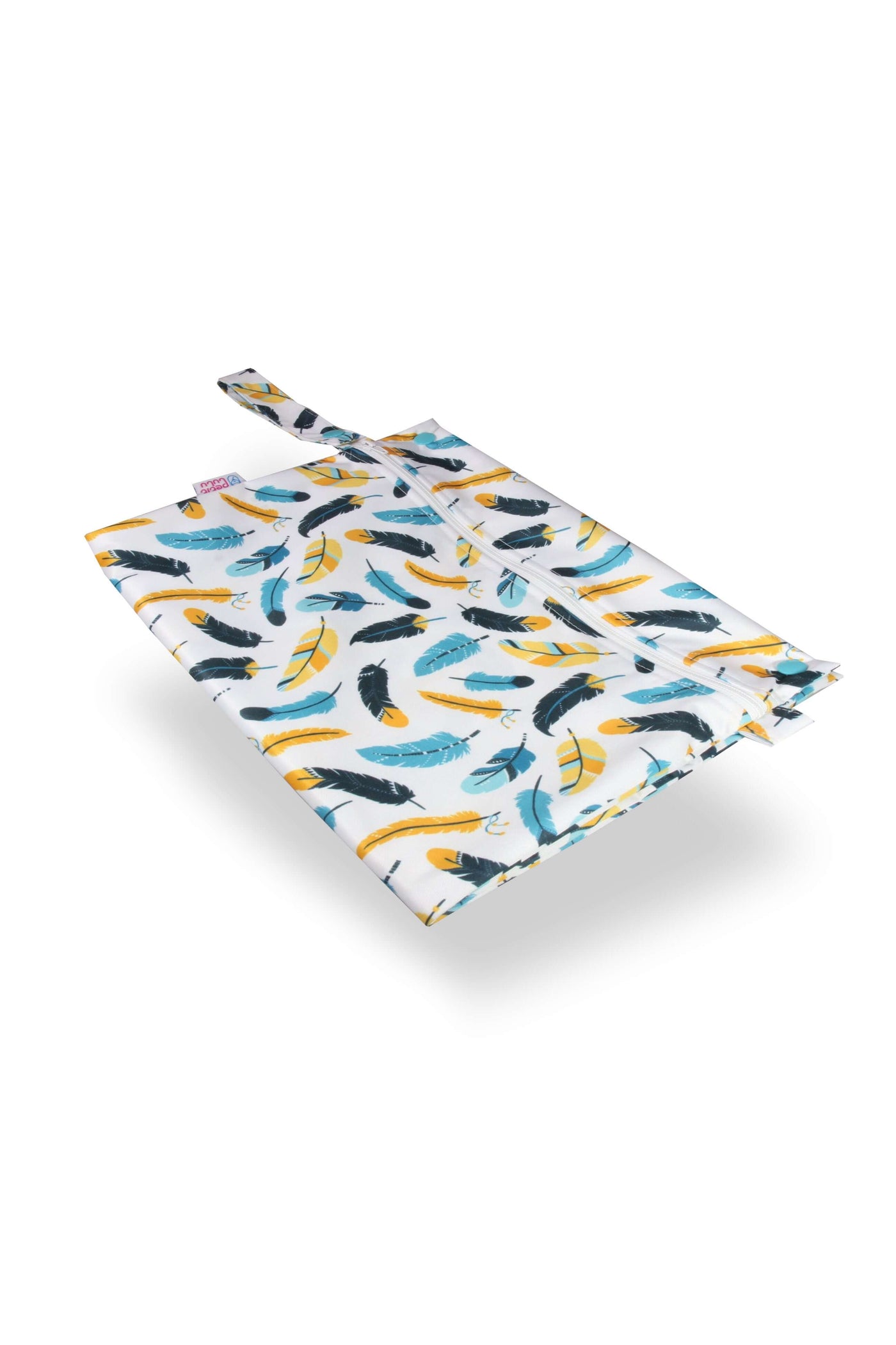 Petit Lulu Nappy Bag Colour: Turquoise Feathers reusable nappies buckets & accessories Earthlets